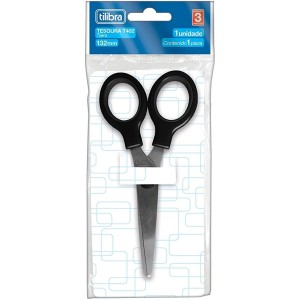 TESOURA ESCOLAR TILIBRA T402 PRETA 13,2CM 288861- UN